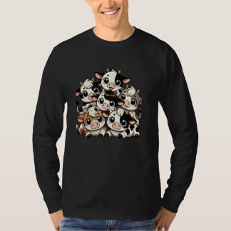 Camiseta Kawaii Anime Cow Kids Girls