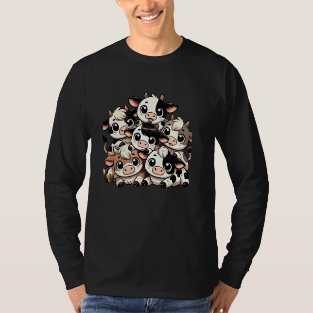 Camiseta Kawaii Anime Cow Kids Girls (Anverso)