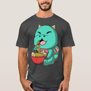 Camiseta Kawaii Anime Dragon Noodles Asiáticos Ramal Japoné