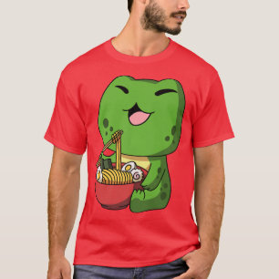 Camiseta Kawaii Anime Frog Fideos Asiáticos Japoneses Ramen