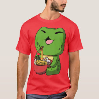 Camiseta Kawaii Anime Frog Fideos Asiáticos Japoneses Ramen
