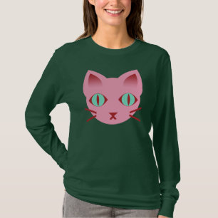 Camiseta Kawaii Anime Gatito Gato Rosa Verde Azul Rojo