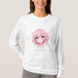 Camiseta Kawaii Anime Girl Valentine Sweatshirt