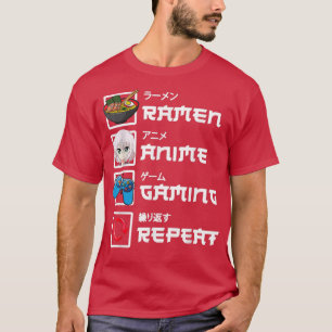 Camiseta Kawaii Anime Japonés Ramen Funny Gamer Gaming Boy