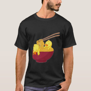 Camiseta Kawaii Anime Japonés Ramen Noodles De Pato Amarill