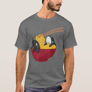 Camiseta Kawaii Anime Japonés Ramen Noodles Orca Whale Gif