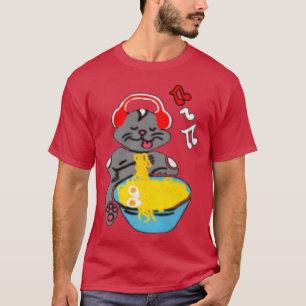 Camiseta Kawaii Anime Kitty Cat Con Auriculares De Música R