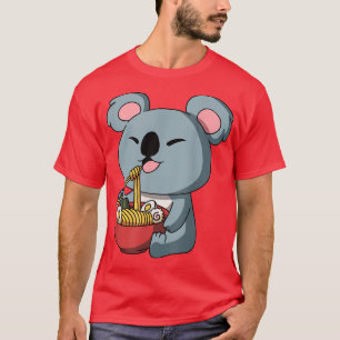 Camiseta Kawaii Anime Koala Soportó Fideos Asiáticos