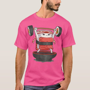 Camiseta Kawaii Anime Otaku Sushi Nigiri Weightlif japonés