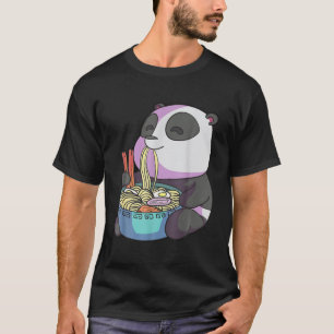 Camiseta Kawaii Anime Panda comiendo fideos japoneses de Ra