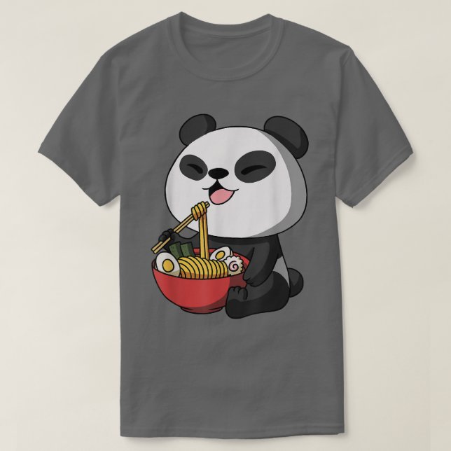 Camiseta Kawaii Anime Panda oso Fideos Asiáticos Ram Japoné (Diseño del anverso)