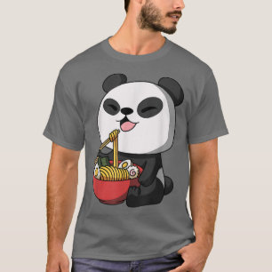 Camiseta Kawaii Anime Panda oso Fideos Asiáticos Ram Japoné
