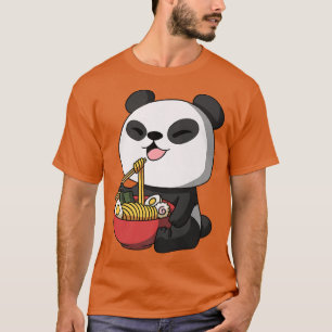 Camiseta Kawaii Anime Panda oso Fideos Asiáticos Ram Japoné