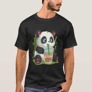 Camiseta Kawaii Anime Panda Otaku Bubble Boba Tea japonés