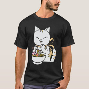 Camiseta Kawaii Anime Shiba-Inu-Eating-Ramen