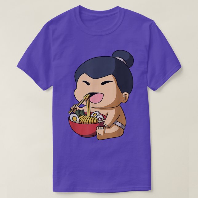 Camiseta Kawaii Anime Sumo Luchador de fideos asiáticos jap (Diseño del anverso)