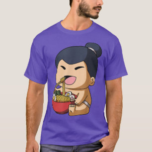 Camiseta Kawaii Anime Sumo Luchador de fideos asiáticos jap