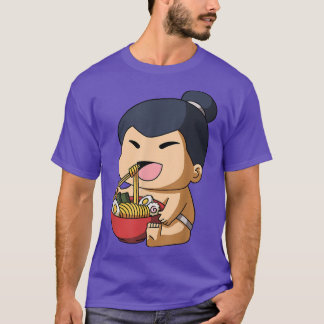 Camiseta Kawaii Anime Sumo Luchador de fideos asiáticos jap