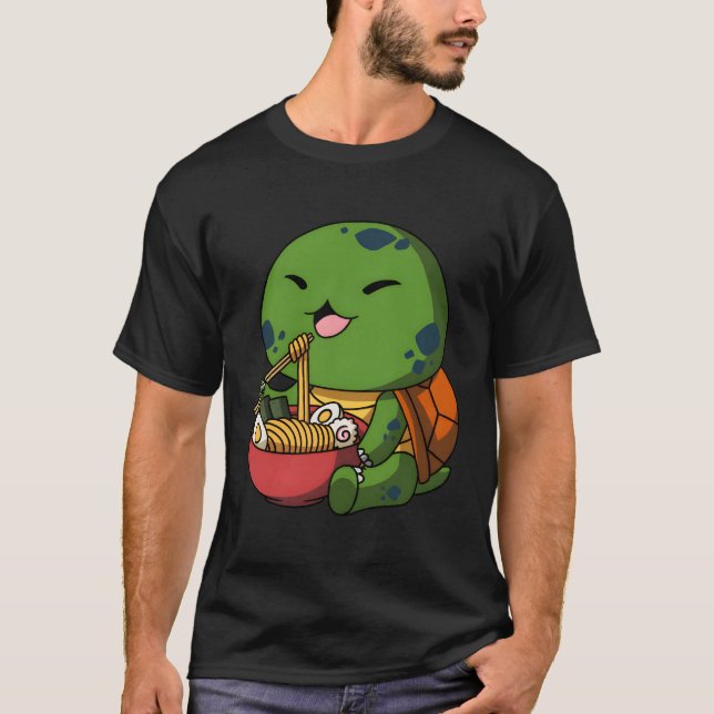 Camiseta Kawaii Anime Tortuga Fideos Asiáticos Ra Japonesa (Anverso)