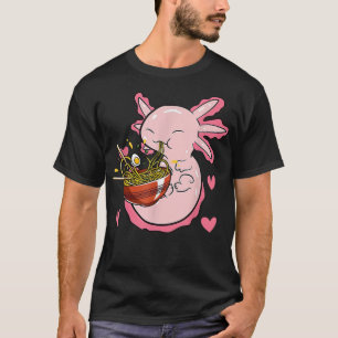 Camiseta Kawaii Aolotl come a ramen hijo japonés de fideos 