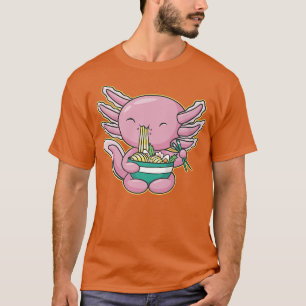 Camiseta Kawaii Aolotl Cute Comer fideos Ramen Anime Otak