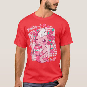 Camiseta Kawaii Aolotl Fresa sacude retro japonés