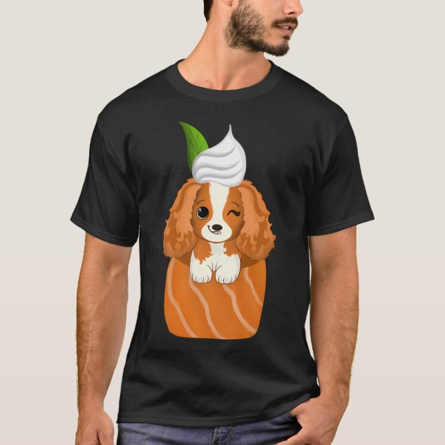 Camiseta Kawaii Art Cavalier King Charles Spaniel Salmon Ro (Anverso)