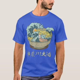 Camiseta Kawaii Artistic Ramen Great Wave Off Kanagawa