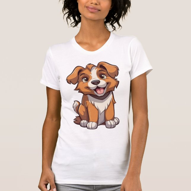Camiseta Kawaii Australian Shepherd Puppy (Anverso)