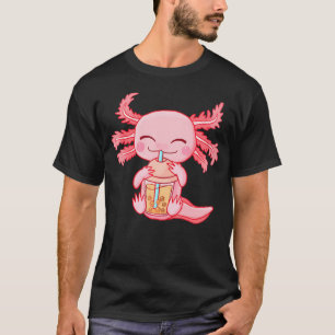 Camiseta Kawaii Axolotl Bebiendo Boba Bubble Tea Anime Chic