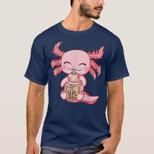 Camiseta Kawaii Axolotl Bebiendo Boba Tea Bubble Tea Anime