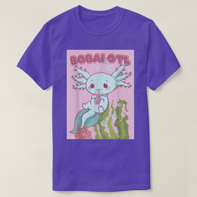 Camiseta Kawaii Axolotl Boba Bubble Tea Japanese Aesthetic  (Diseño del anverso)