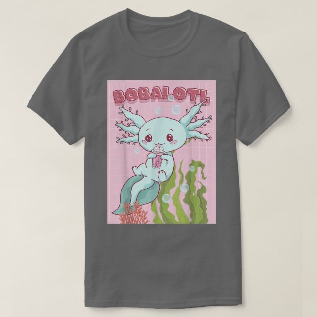 Camiseta Kawaii Axolotl Boba Té de burbuja estética japones (Diseño del anverso)