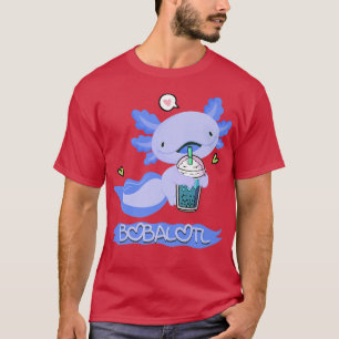 Camiseta Kawaii Axolotl Bubble Boba Tea Anime Gift Teen Gir