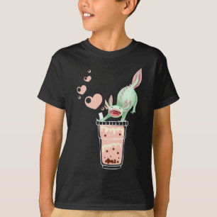Camiseta Kawaii Axolotl Bubble Tea Love