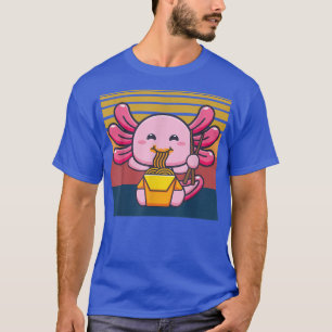 Camiseta Kawaii Axolotl Comer fideos Ramen Anime Vintage