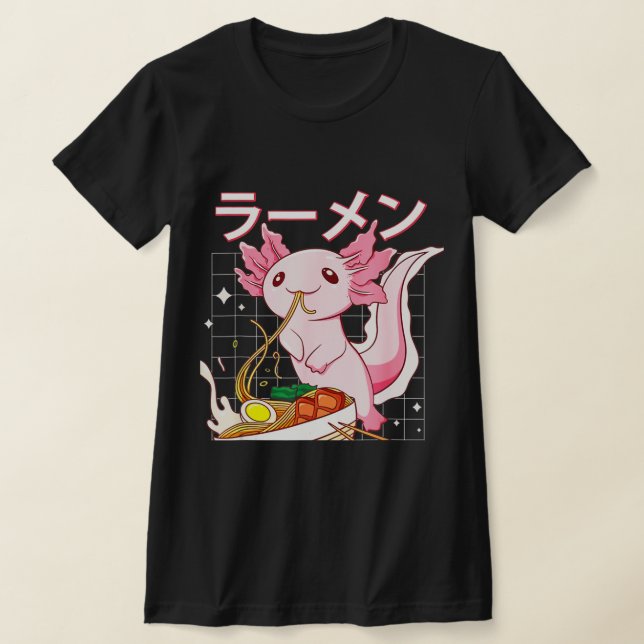 Camiseta Kawaii Axolotl comiendo fideos de Ramen Chicas de  (Distribución)