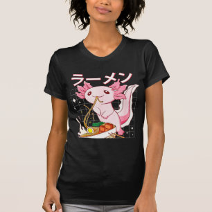Camiseta Kawaii Axolotl comiendo fideos de Ramen Chicas de 