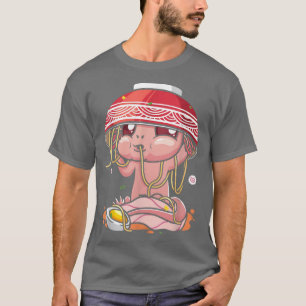 Camiseta Kawaii Axolotl comiendo fideos de Ramen Chicas de 