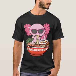 Camiseta Kawaii Axolotl comiendo fideos de Ramen Chicas de 