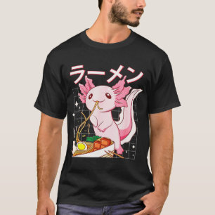 Camiseta Kawaii Axolotl comiendo fideos de Ramen Chicas de