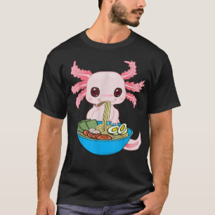 Camiseta Kawaii Axolotl Comiendo fideos Ramen Anime Kids Gi