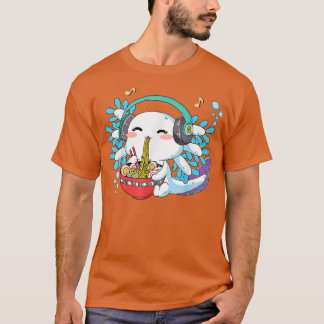 Camiseta Kawaii Axolotl Comiendo fideos Ramen Anime Kids Te