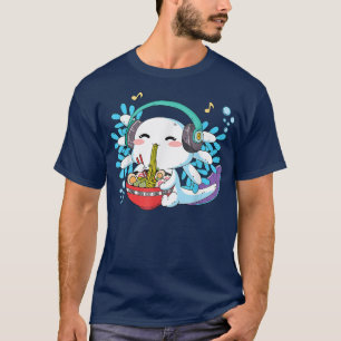 Camiseta Kawaii Axolotl Comiendo fideos Ramen Niño Anime Ni