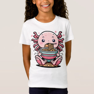 CAMISETA KAWAII AXOLOTL COMIENDO RAMEN ANIME