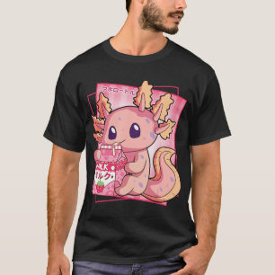Camiseta Kawaii Axolotl estilo japonés Anim de fresa