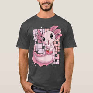 Camiseta Kawaii Axolotl Leche de fresa japonesa Shake anim