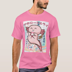 Camiseta Kawaii Axolotl Life Ramen Strawberry Milk Shake Ja