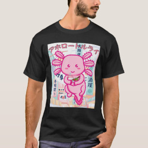 Camiseta Kawaii Axolotl Life Ramen Strawberry Milk Shake Ja