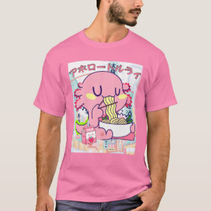 Camiseta Kawaii Axolotl Life Ramen Strawberry Milk Shake Ja